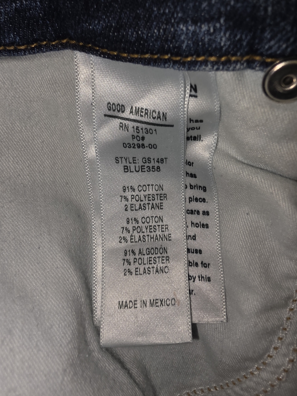 Good American Dark Blue Straight Leg Jeans - Picture 6 of 9